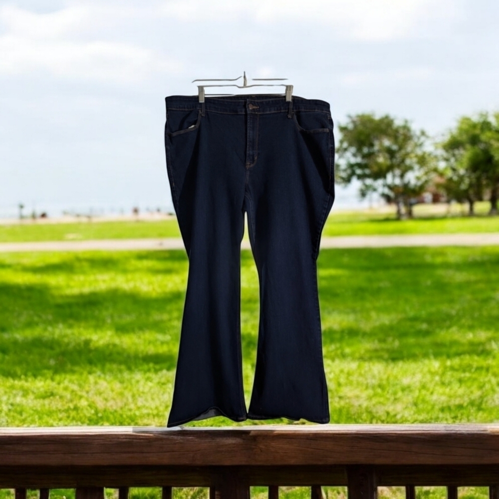 EUC Old Navy Dark Denim High Rise Flares Size 22